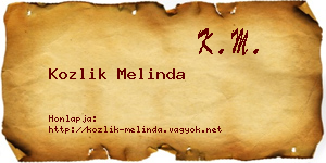 Kozlik Melinda névjegykártya